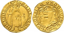 Ungarn Ludwig I. 1342 - 1382 Goldgulden Zainende, Prägeschwäche Pohl B 4-7 3,58g ss