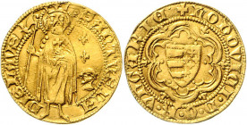 Ungarn Ludwig I. 1342 - 1382 Goldgulden Henkelspur Pohl B 4-12 3,54g ss