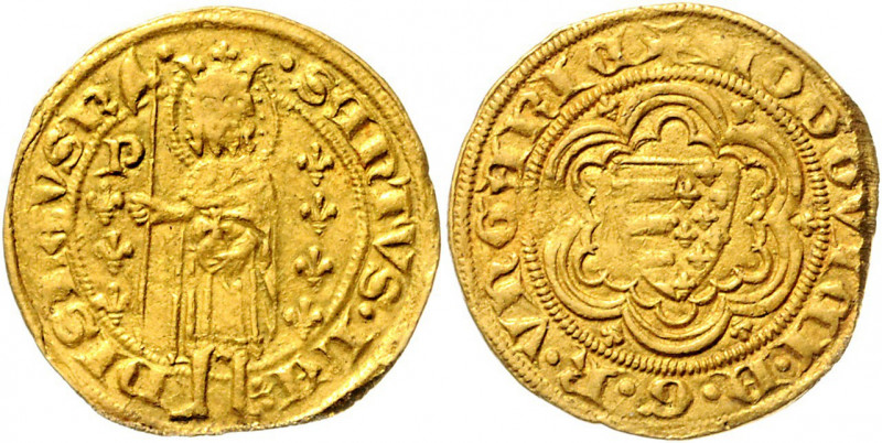 Ungarn Ludwig I. 1342 - 1382 Goldgulden Zainende Pohl B 5-1 3,53g ss