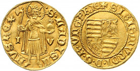 Ungarn Sigismund 1387 - 1437 Goldgulden P-K Buda Pohl D 1-10 3,56g vz