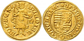 Ungarn Sigismund 1387 - 1437 Goldgulden Nagybanya Pohl 3-7 3,52g ss