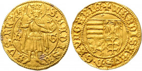 Ungarn Wladislaus I. 1440 - 1444 Goldgulden Hermannstadt Pohl F1-5 3,52g ss