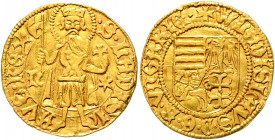 Ungarn Wladislaus I. 1440 - 1444 Goldgulden Nagybanya Pohl F1-7 3,47g f.vz