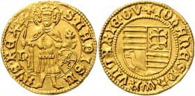 Ungarn Johannes Hunyadi 1446 - 1452 Goldgulden Nagybanya Pohl G1-1 3,53g f.vz