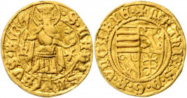 Ungarn Matthias Corvinius 1458 - 1490 Goldgulden N-Kreuz Pohl K 3-3b 3,32g f.ss