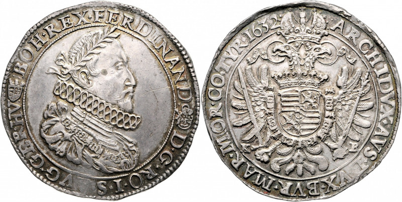 Ferdinand II. 1619 - 1637 Taler 1632 K-B Kremnitz Her. 575 28,80g stgl