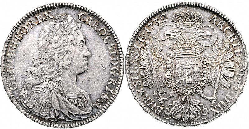 Karl VI. 1711 - 1740 Taler 1732 Breslau Her. 423 28,86g f.vz/vz