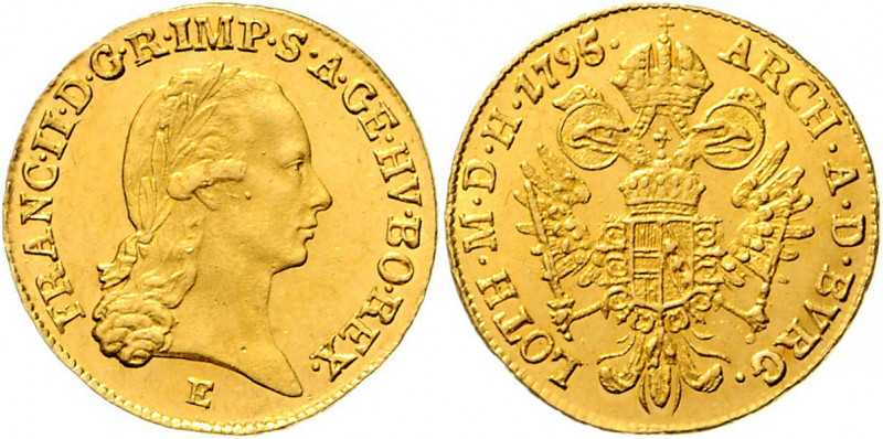 Franz II. 1792 - 1806 Dukat 1795 E Karlsburg Her. 70 3,49g vz/stgl