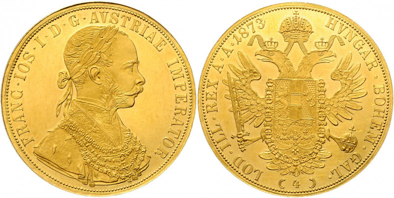 Franz Joseph I. 1848 - 1916 4 Dukaten 1873 Wien Fr. 1122 13,96g vz/stgl