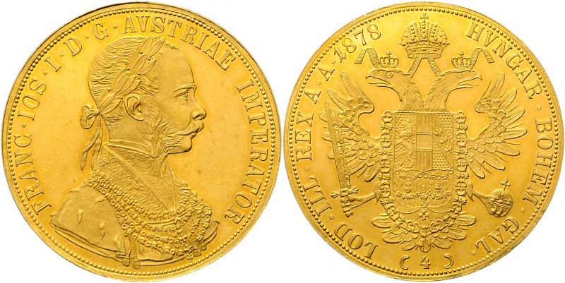 Franz Joseph I. 1848 - 1916 4 Dukaten 1878 Wien Fr. 1127 13,98g vz