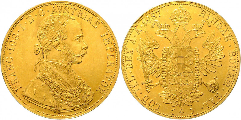 Franz Joseph I. 1848 - 1916 4 Dukaten 1887 Wien Fr. 1136 14,00g ss/vz