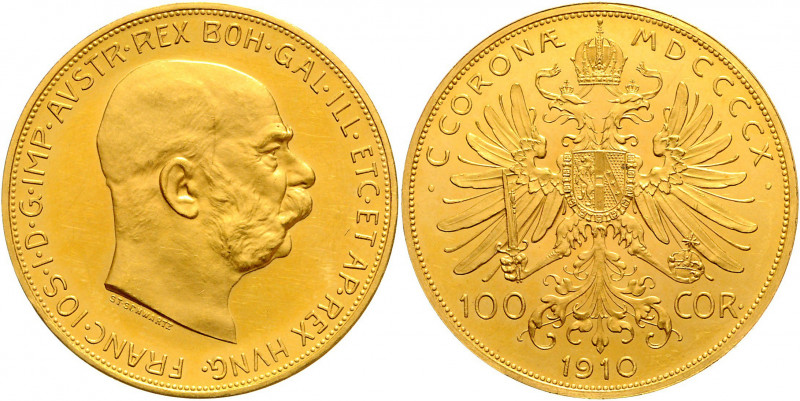 Franz Joseph I. 1848 - 1916 100 Kronen 1910 Wien Fr. 1918 33,96g f.stgl