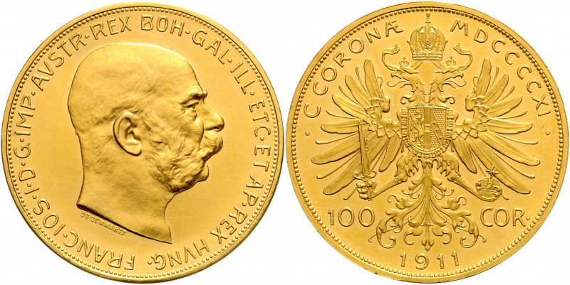 Franz Joseph I. 1848 - 1916 100 Kronen 1911 Wien Fr. 1919 33,96g vz/stgl