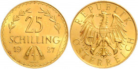 1. Republik 1918 - 1934 - 1938 Lot 1927 Wien 2 Stück 25 Schilling Her. 18 vz
