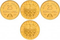 1. Republik 1918 - 1934 - 1938 25 Schilling 1933 Wien Her. 23 5,88g vz