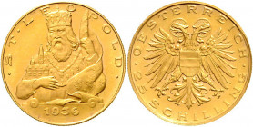 1. Republik 1918 - 1934 - 1938 25 Schilling 1936 Wien Her. 26 5,88g vz/stgl