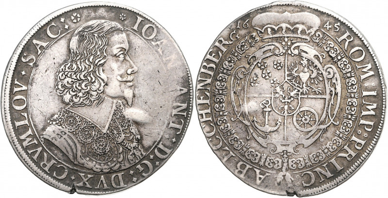 Eggenberg Johann Anton 1634 - 1649 Taler 1645 Krumau Schrötlingsfehler am Rand, ...