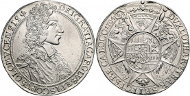 Olmütz Karl III. von Lothringen 1695 - 1711 Taler 1704 Kremsier Henkelspur Lichnowsky/ Mayer 342, Suchomel/Videman 574, Dav. 1208 24,89g ss/ss+
