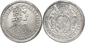 Olmütz Karl III. von Lothringen 1695 - 1711 1/2 Taler 1707 Kremsier KM 350 14,26g ss/ss+