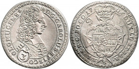 Olmütz Karl III. von Lothringen 1695 - 1711 VI Kreuzer 1711 Kremsier KM 113 3,00g ss