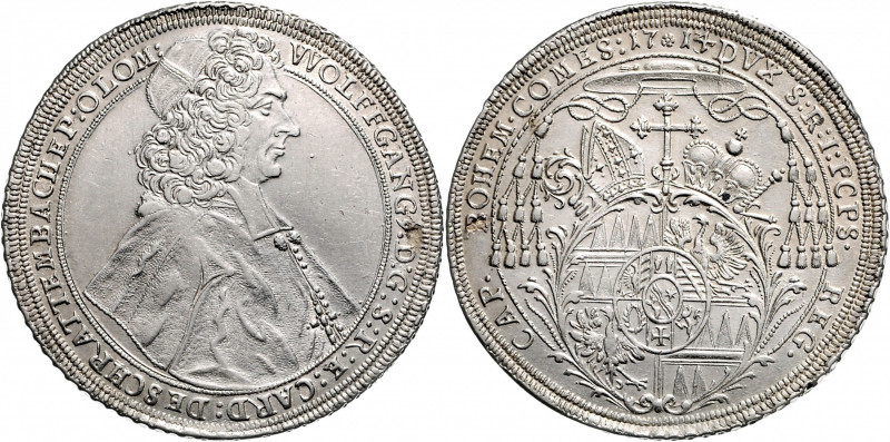 Olmütz Wolfgang von Schrattenbach 1711 - 1738 Taler 1714 aus 1713 Kremsier Schrö...