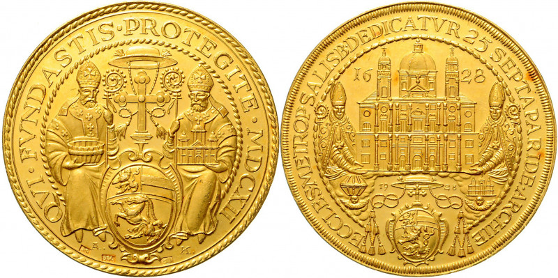 Erzbistum Salzburg Paris Graf Lodron 1619 - 1654 10 Dukaten 1628/1928 Salzburg N...