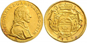 Erzbistum Salzburg Hieronymus Graf Colloredo 1772 - 1803 Lot Salzburg Lot 4 Stück Dukaten von Colloredo 1786, 88 (Hsp.), 90, 95 ss/vz