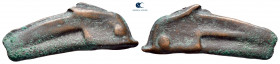 Scythia. Olbia circa 437-410 BC. Cast dolphin Æ