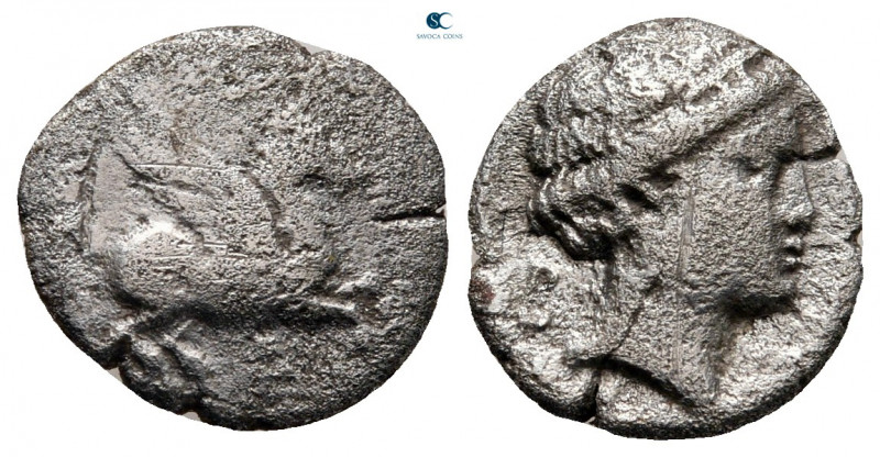 Akarnania. Uncertain mint circa 330-280 BC. 
Drachm AR

13 mm, 1,41 g



...