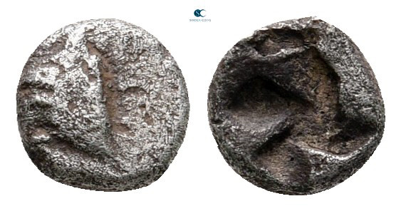 Asia Minor. Uncertain mint circa 450-400 BC. 
Hemiobol AR

6 mm, 0,28 g


...