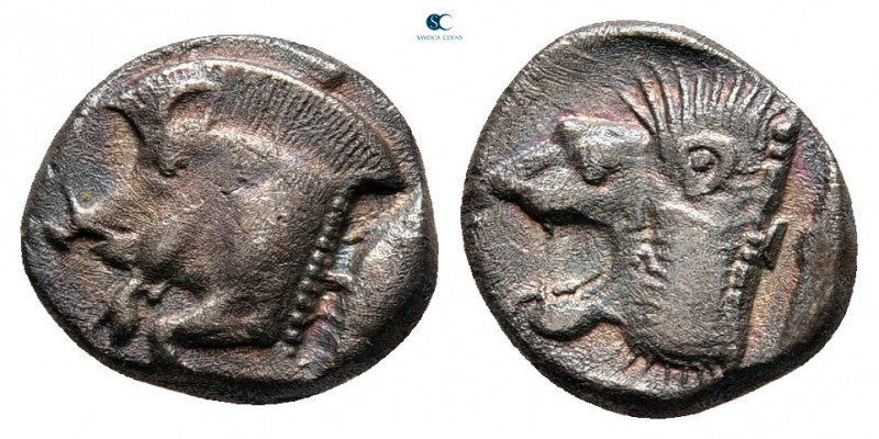 Mysia. Kyzikos circa 525-475 BC. 
Diobol AR

10 mm, 1,24 g



very fine