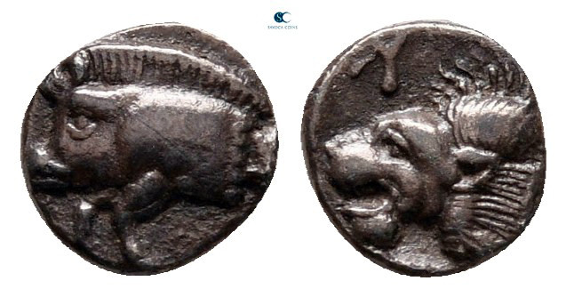 Mysia. Kyzikos circa 480-450 BC. 
Hemiobol AR

7 mm, 0,31 g



very fine