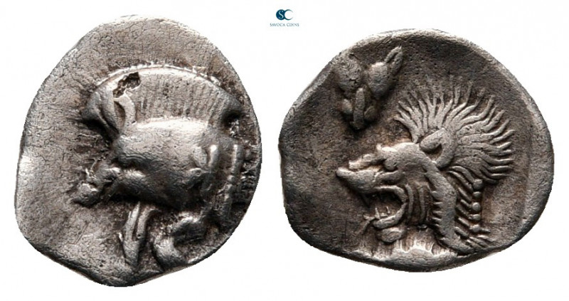 Mysia. Kyzikos circa 450-400 BC. 
Hemiobol AR

10 mm, 0,40 g



very fine