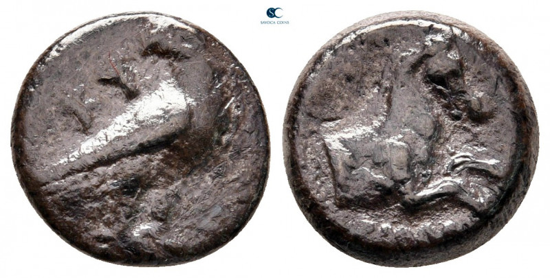 Aiolis. Kyme circa 350-250 BC. 
Hemidrachm AR

13 mm, 2,02 g



very fine