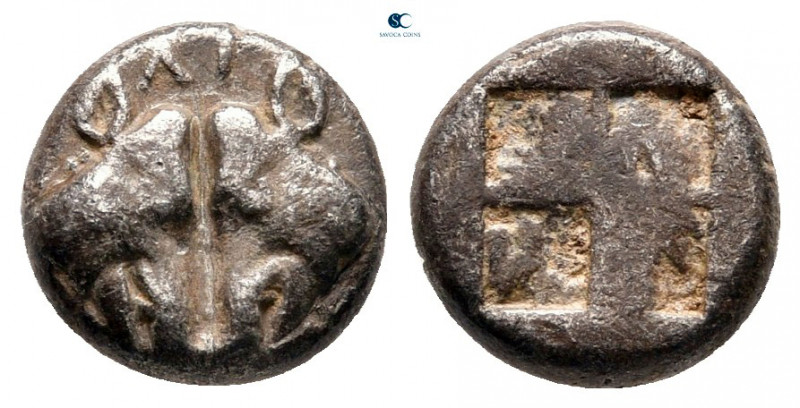 Lesbos. Unattributed Koinon mint circa 500-450 BC. 
1/12 Stater BI

9 mm, 1,0...