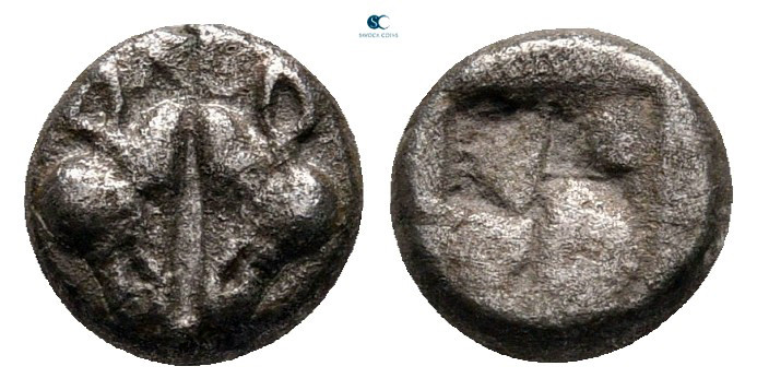 Lesbos. Uncertain mint circa 478-460 BC. 
BI 1/24 Stater

7 mm, 0,58 g


...