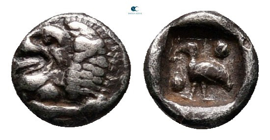 Ionia. Miletos circa 600-500 BC. 
Tetartemorion AR

5 mm, 0,18 g



very ...