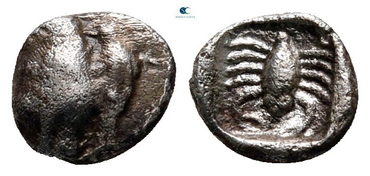 Caria. Mylasa circa 450-400 BC. 
Hemiobol AR

8 mm, 0,40 g



very fine