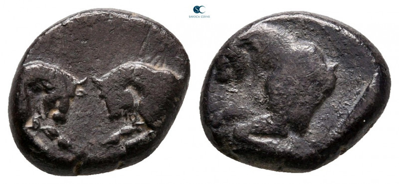 Caria. Uncertain mint circa 500-450 BC. 
Hemidrachm AR

12 mm, 1,96 g



...