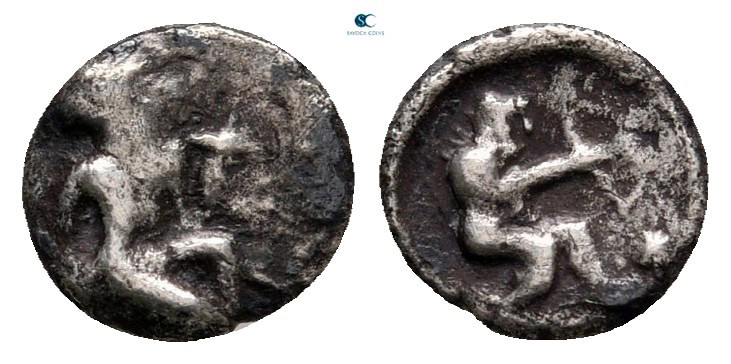 Cilicia. Uncertain mint circa 400-300 BC. 
Hemiobol AR

7 mm, 0,32 g



v...