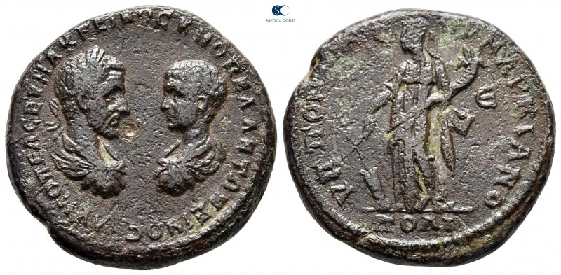 Moesia Inferior. Marcianopolis. Macrinus and Diadumenian AD 217-218. 
Pentassar...