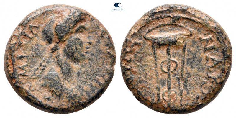 Lydia. Nakrasa. Domitia AD 82-96. 
Bronze Æ

15 mm, 2,68 g



nearly very...