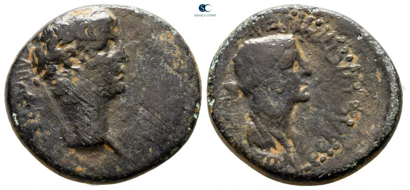 Phrygia. Aizanis. Germanicus with Agrippina I AD 37-41. 
Bronze Æ

22 mm, 5,7...