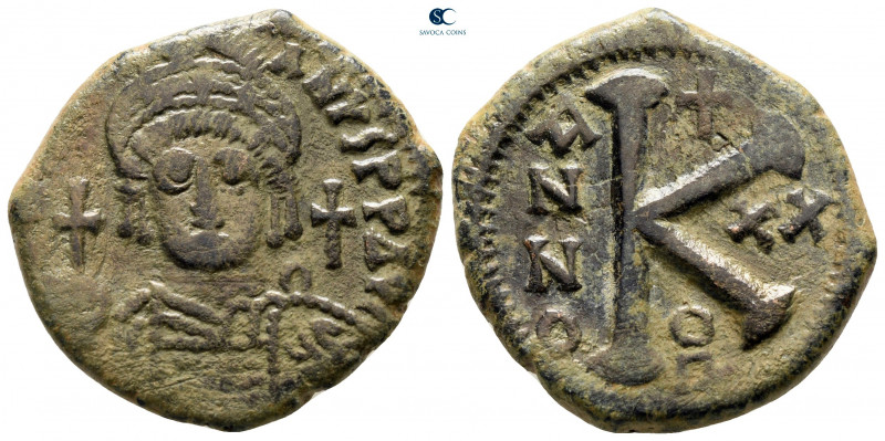 Justinian I AD 527-565. Theoupolis (Antioch)
Half Follis or 20 Nummi Æ

27 mm...