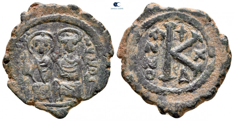 Justin II and Sophia AD 565-578. Constantinople
Half Follis or 20 Nummi Æ

26...