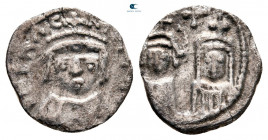Heraclius, with Martina and Heraclius Constantine AD 610-641. Carthage. Half Siliqua AR
