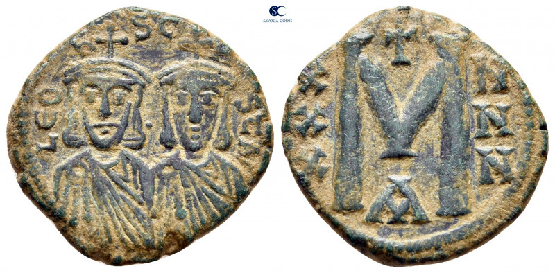 Leo III the "Isaurian", with Constantine V AD 717-741. Constantinople
Follis or...