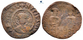 Andronicus II Palaeologus, with Michael IX AD 1282-1328. Constantinople. Assarion Æ