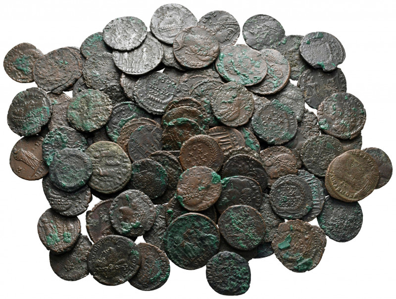 Lot of ca. 100 roman bronze coins / SOLD AS SEEN, NO RETURN! 

nearly very fin...