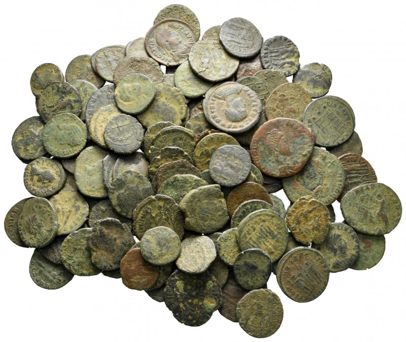 Lot of ca. 100 late roman bronze coins / SOLD AS SEEN, NO RETURN!

nearly very...